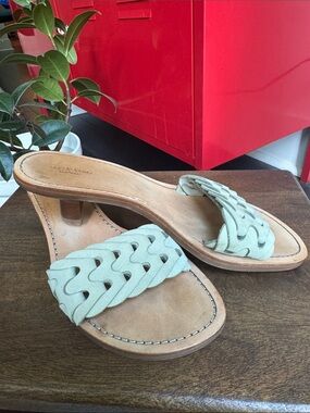 rag & bone Braided Leather kitten keen in Light Mint